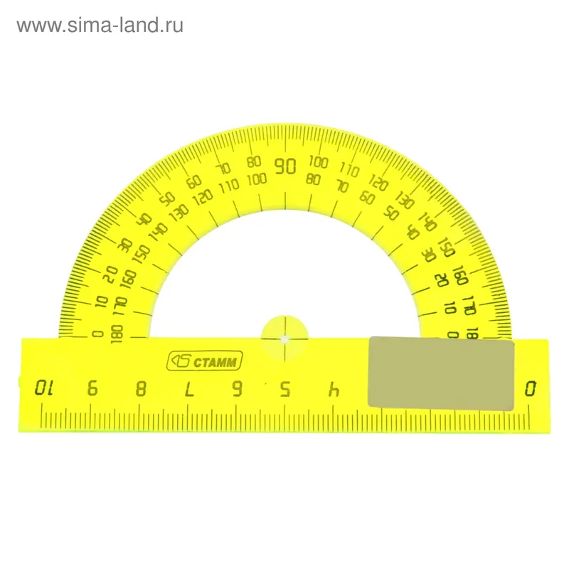транспортир 10см 180* NEON Cristal желтый ТР110