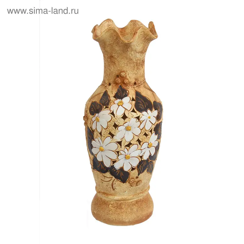 Ваза напольная "Алёнка" ажурная, белая