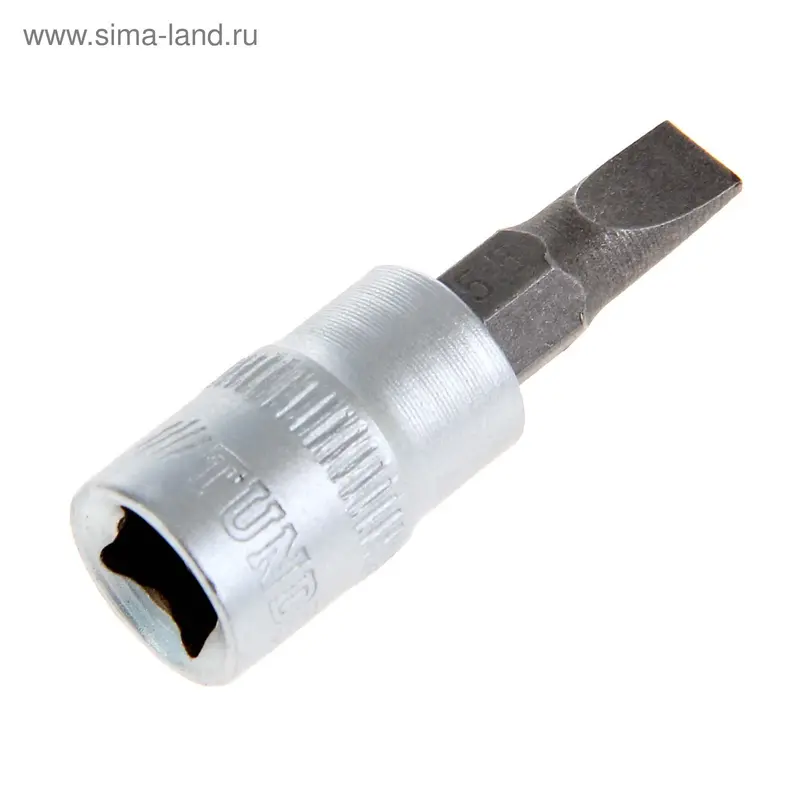 Головка с битой ТУНДРА, под квадрат 1/4", SL5.5, CrV