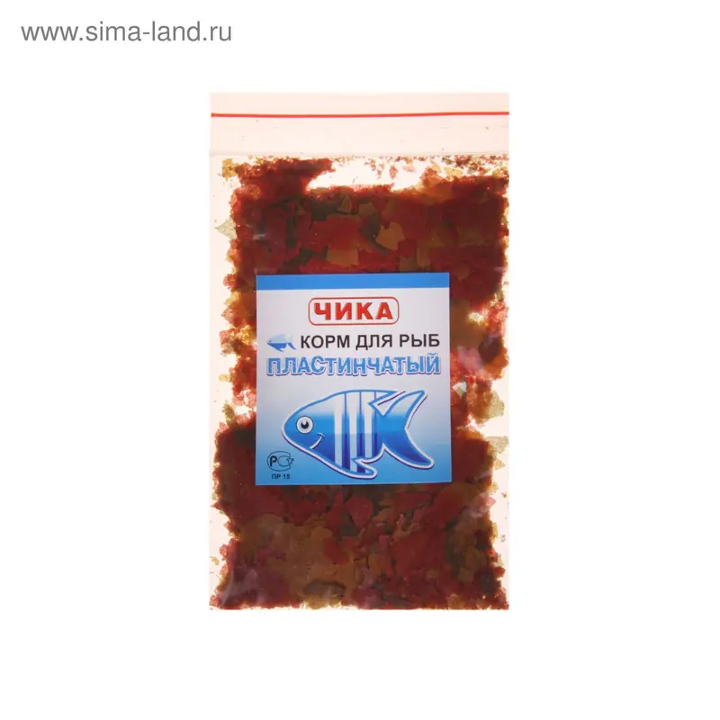 Корм "Чика" для рыб, пластинчатый, хлопья, пакет, 85 мл