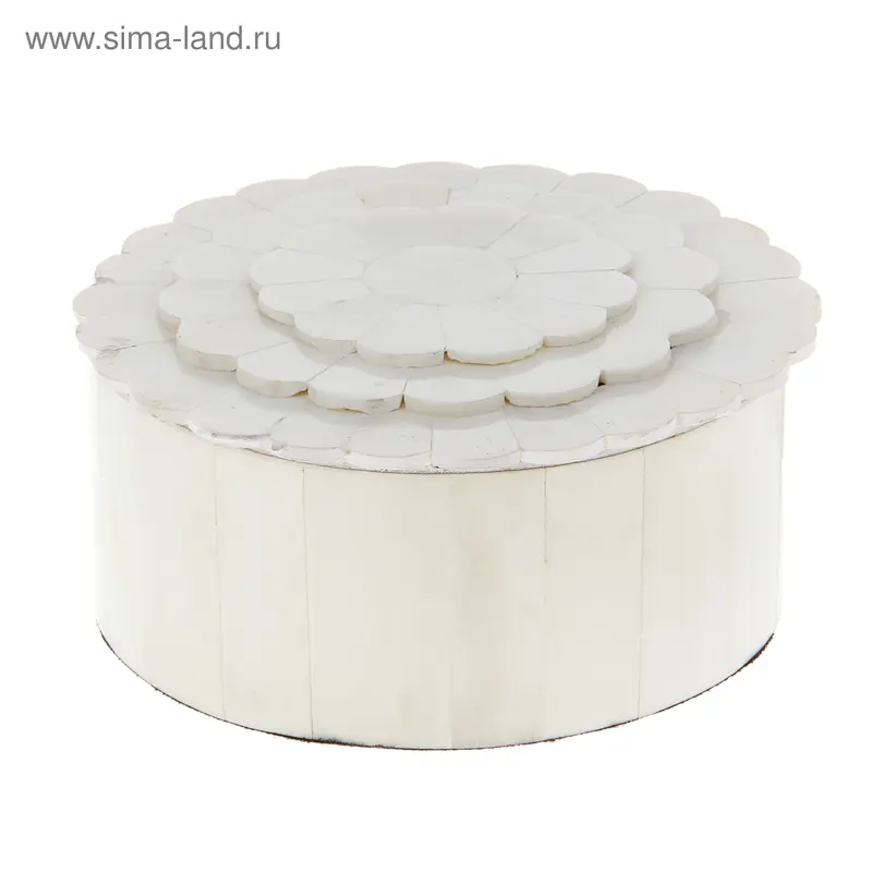 Шкатулка Шк131 12х12х6,5 см кость