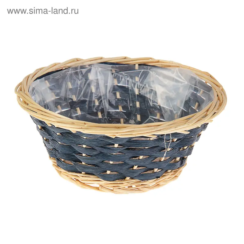 Хлебница плетёная, ива, синий