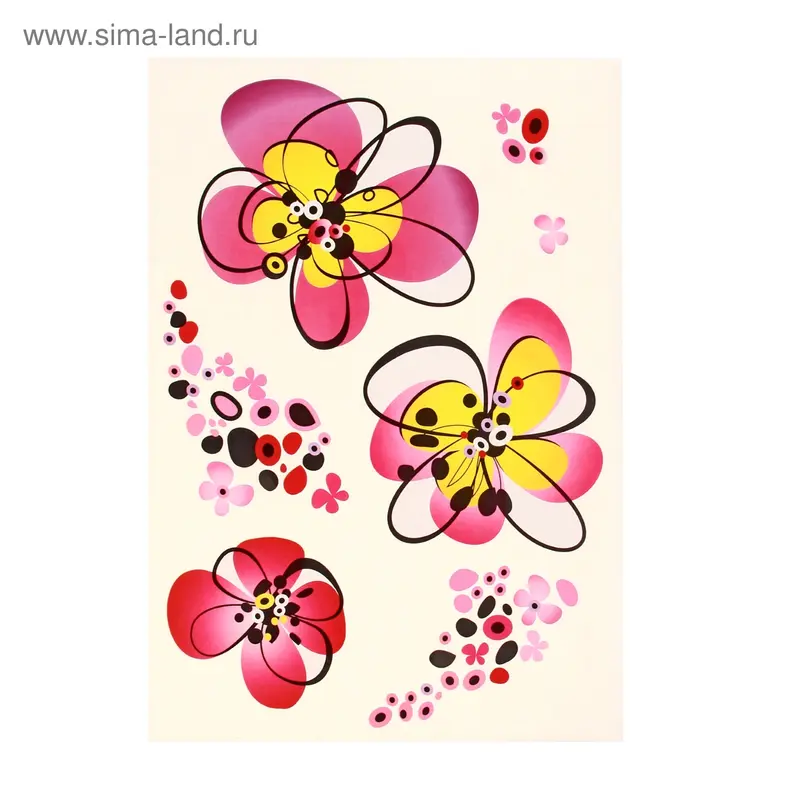 Наклейка Стильные цветы S 24*33,5 см
