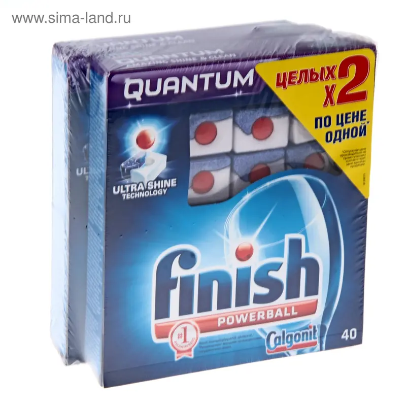 Таблетки для мытья посуды FINISH для посудомоечных машин Quantum 40шт+ 40шт набор
