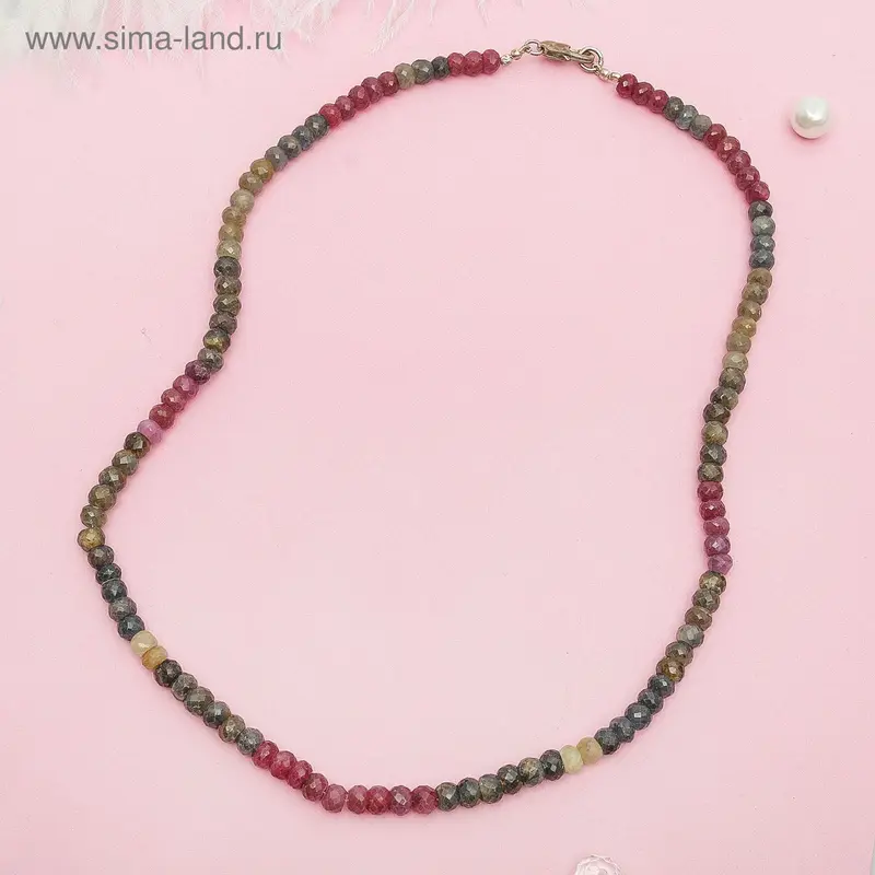 Бусы «Индийский микс» рубин, сапфир, агат, 45 см