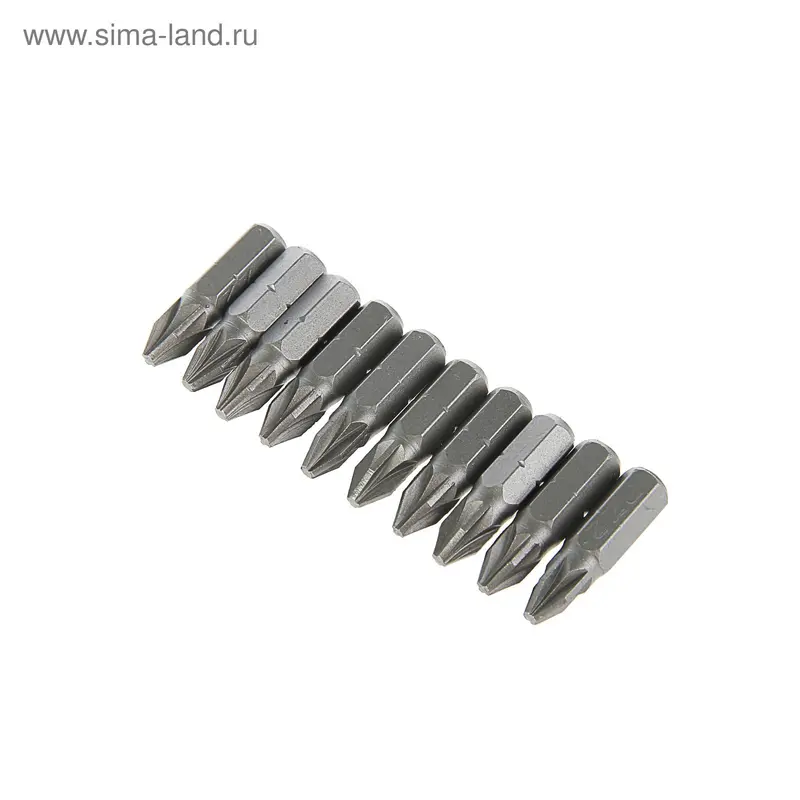 Биты ТУНДРА, намагниченные, сталь S2, PZ2 х 25 мм, 10 шт