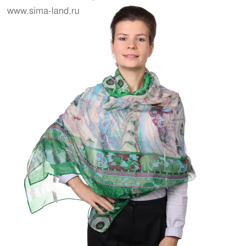Палантин Bona Ventura из модала с принтом P-M.Pr 180*90см рис 36