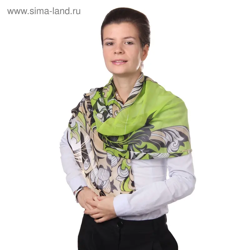 Шарф шифоновый Bona Ventura с рисунком SH-PLP 150*50см рис,6