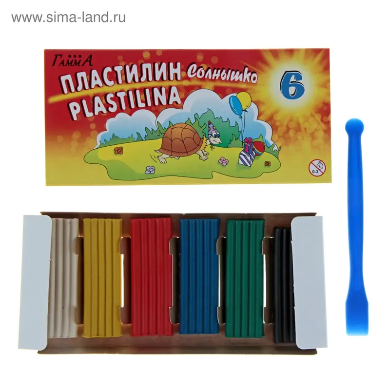 яПластилин 6цв 120г Солнышко стек карт/короб 325-0538