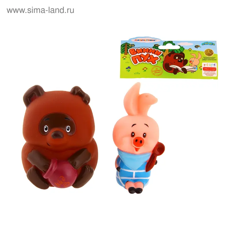 Набор резиновых игрушек "Винни Пух и Пятачок"