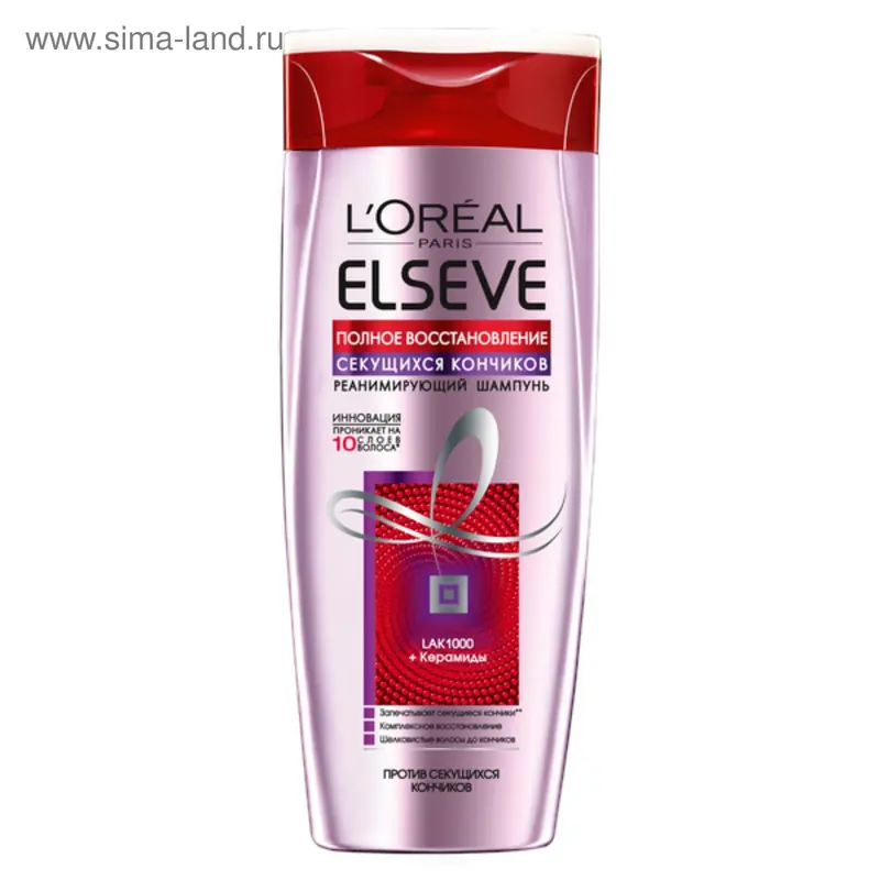 Шампунь для волос L'Oreal Elseve «Полное восстанавление секущихся кончиков», 250 мл