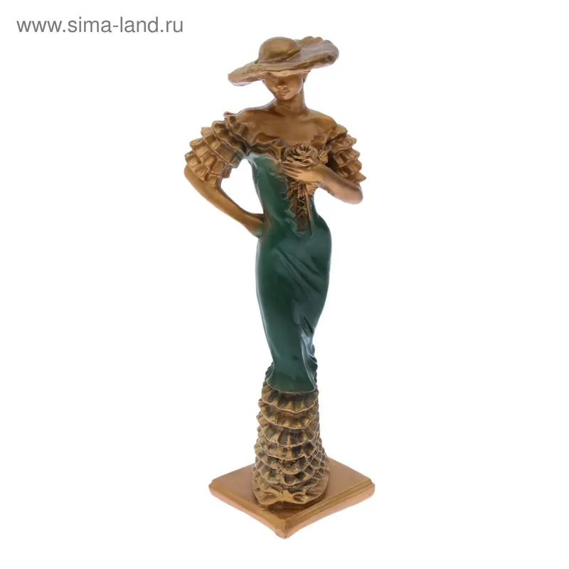 Фигура "Девушка в шляпе", платье МИКС, 15 × 18 × 55 см