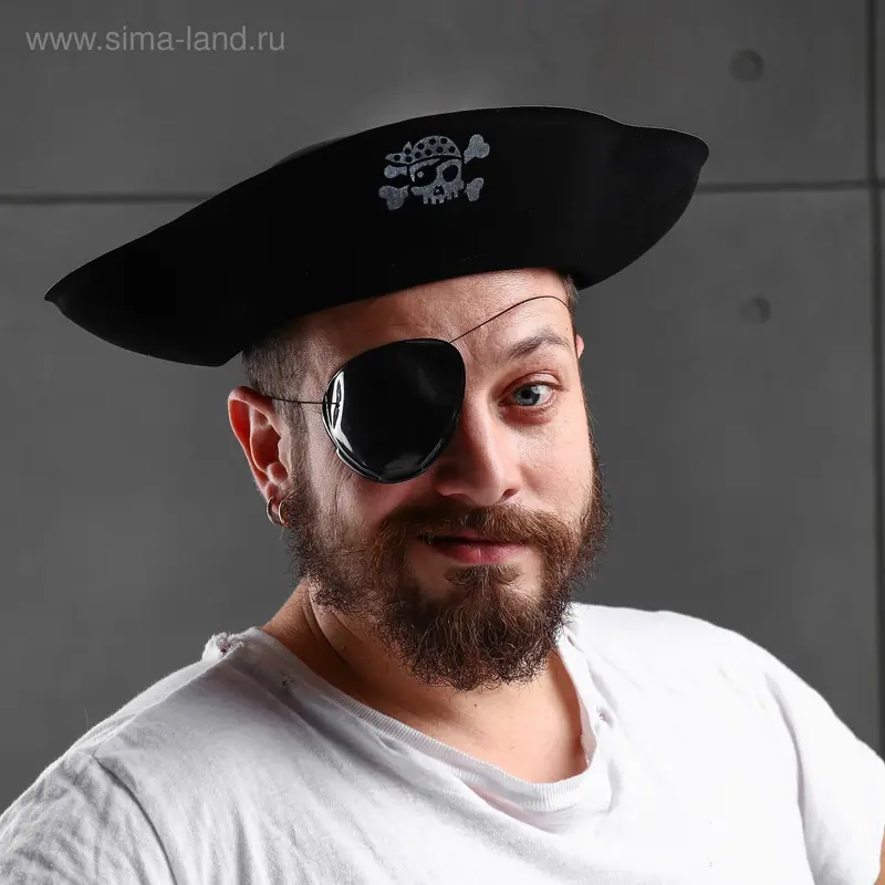 Карнавальная шляпа "Пират" с одноглазым черепом, р-р 56-58