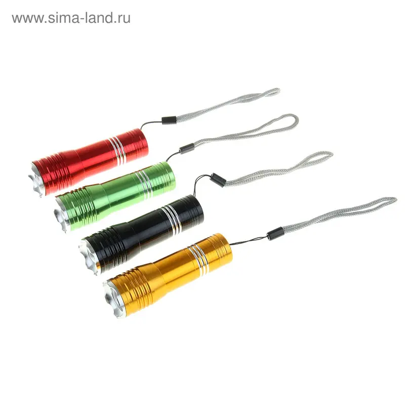 Фонарик ручной Ameda, zoom, 1 диод, 3 режима, микс