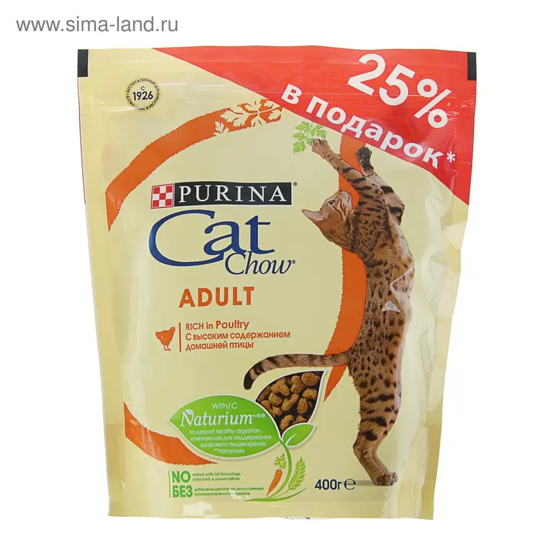 Акция 25%! Сухой корм CAT CHOW для кошек, птица, 400 г