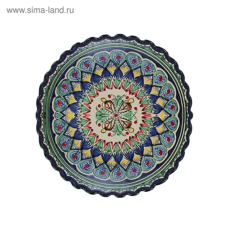 Тарелка глубокая 20 см Риштан, микс