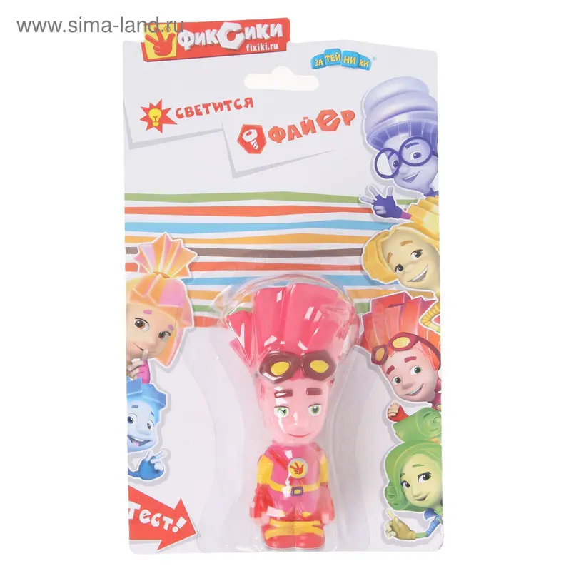 Резинова игрушка "Фиксики" со светом, цвета МИКС