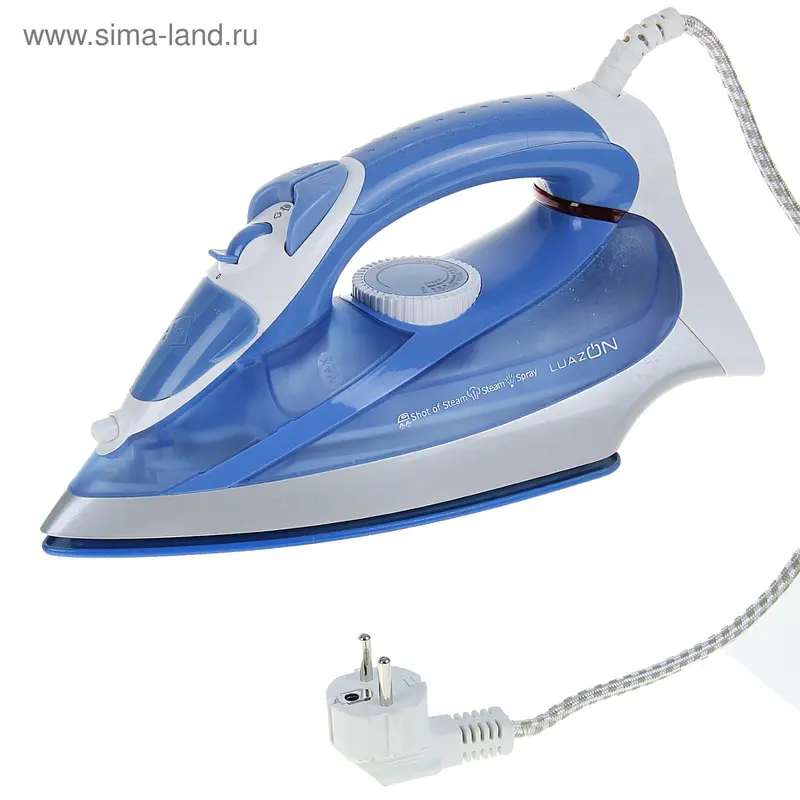 Утюг Luazon LU-07, 2200 Вт, керамическая подошва, синий