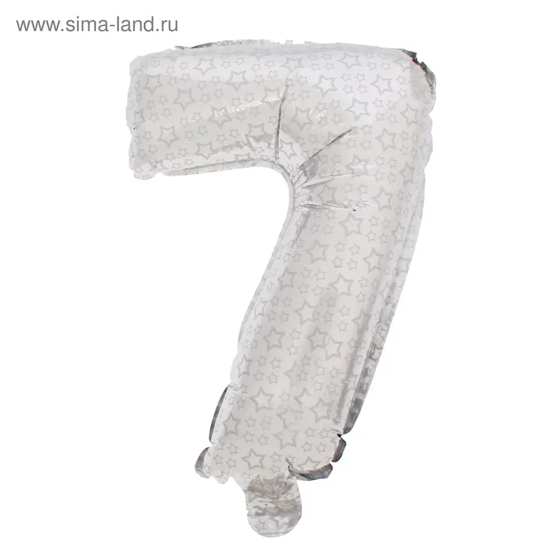 Шар фольгированный 18", цифра 7, цвет серебро