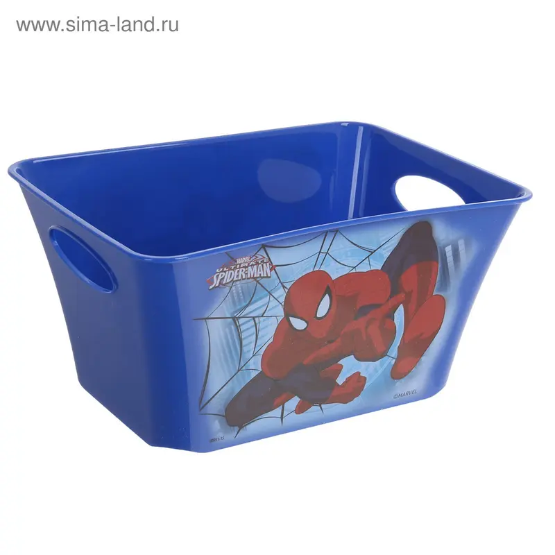 Корзина для игрушек "Человек-Паук", 1,5 л, цвет синий