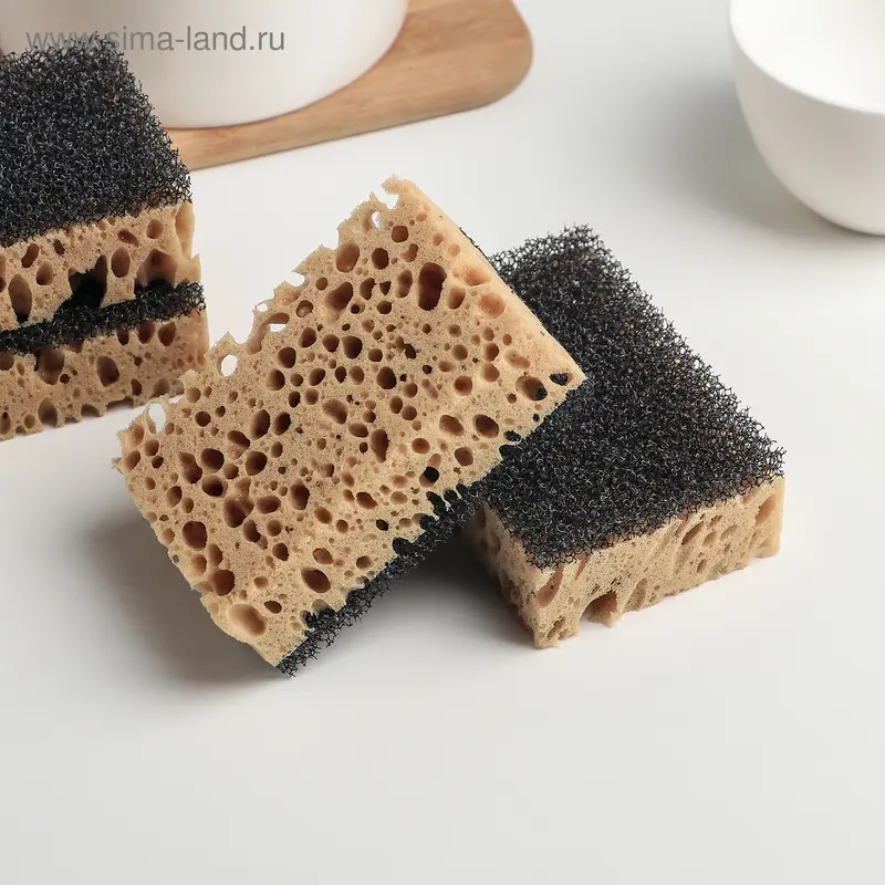 Набор губок кухонных «Бубблер», 9,6×6,4×3,3 см, 4 шт