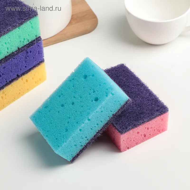 Набор губок кухонных «Брик», 9,6×6,4×3,7 см, 5 шт