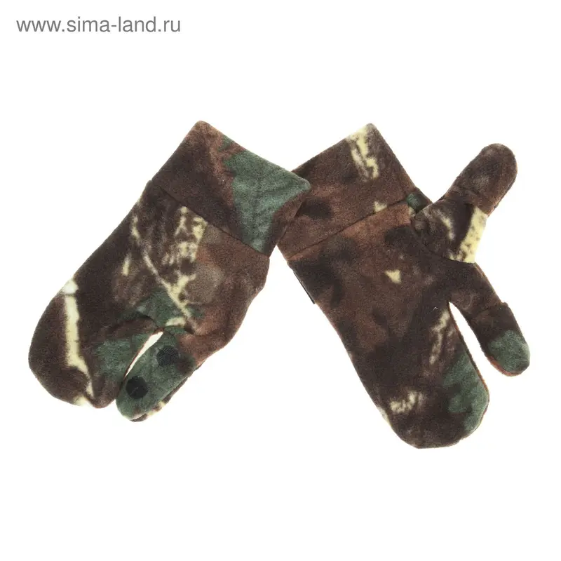 Варежки-перчатки "Лобстер" polar fleece, цвет лес