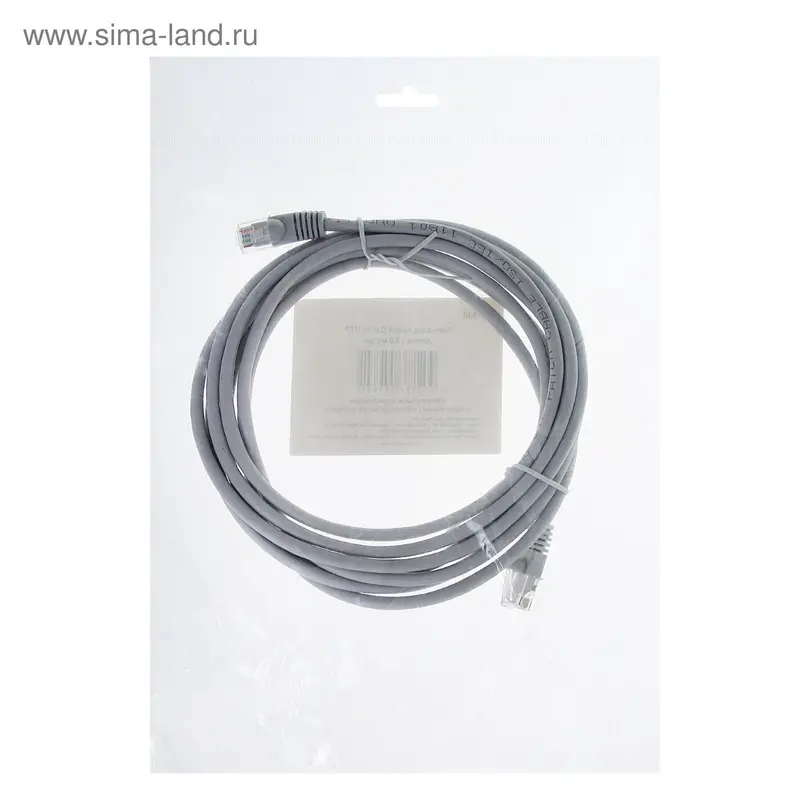 Патч-корд Smartbuy К-930, UTP 5е кат., RJ-45(m)-RJ-45(m), 3 м, серый