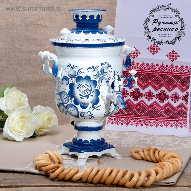 Самовар «Гжель», банка, 3 л, электрический