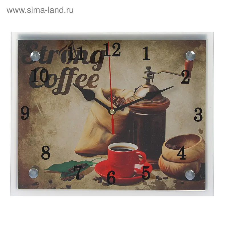 Часы настенные, серия: Кухня, "Strong Coffee", 20х25 см, микс