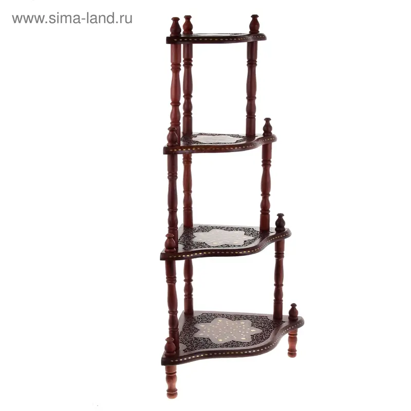 Этажерка инкрустированная 4-х ярусная № Мб7125 1200х45х45 см