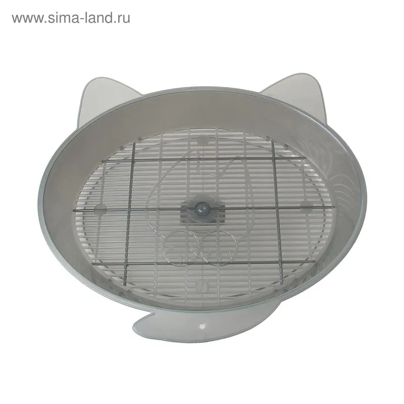 Туалет "Кошка с ушками" 36 х 34 х 6 см, серый