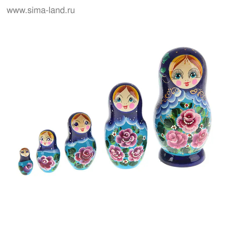 Матрешка "Маня", 5 кукол, полхов-майданская роспись