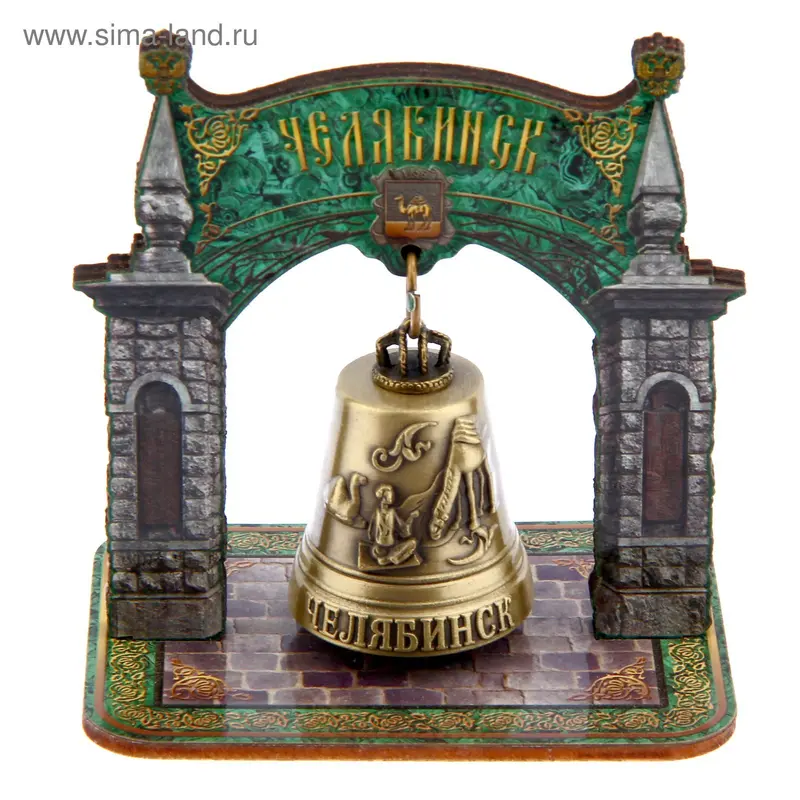Колокольчик в деревянной рамке "Челябинск"