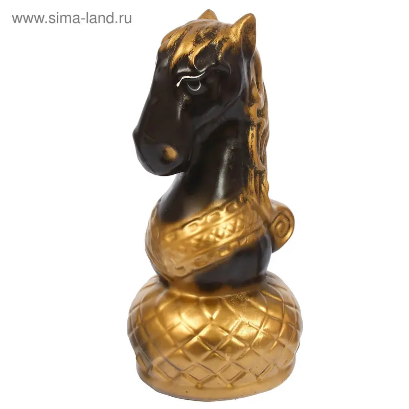 Копилка "Шахматный конь" черный, 34см