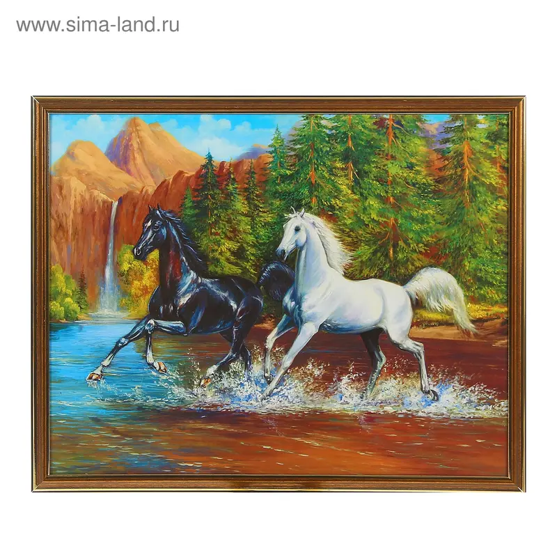 Картина "Жеребцы" 52*42см