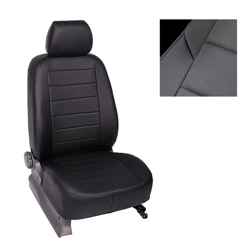 Авточехлы для Toyota LC 150, 2009-2013, черный, экокожа, набор