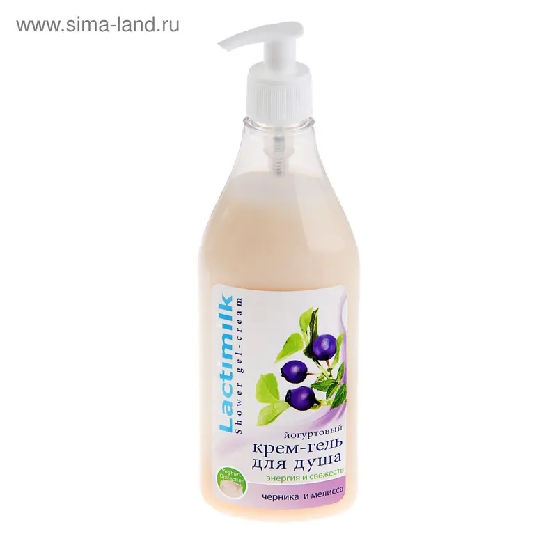 Крем-гель для душа "Lactimilk" черника и мелиса 450 мл