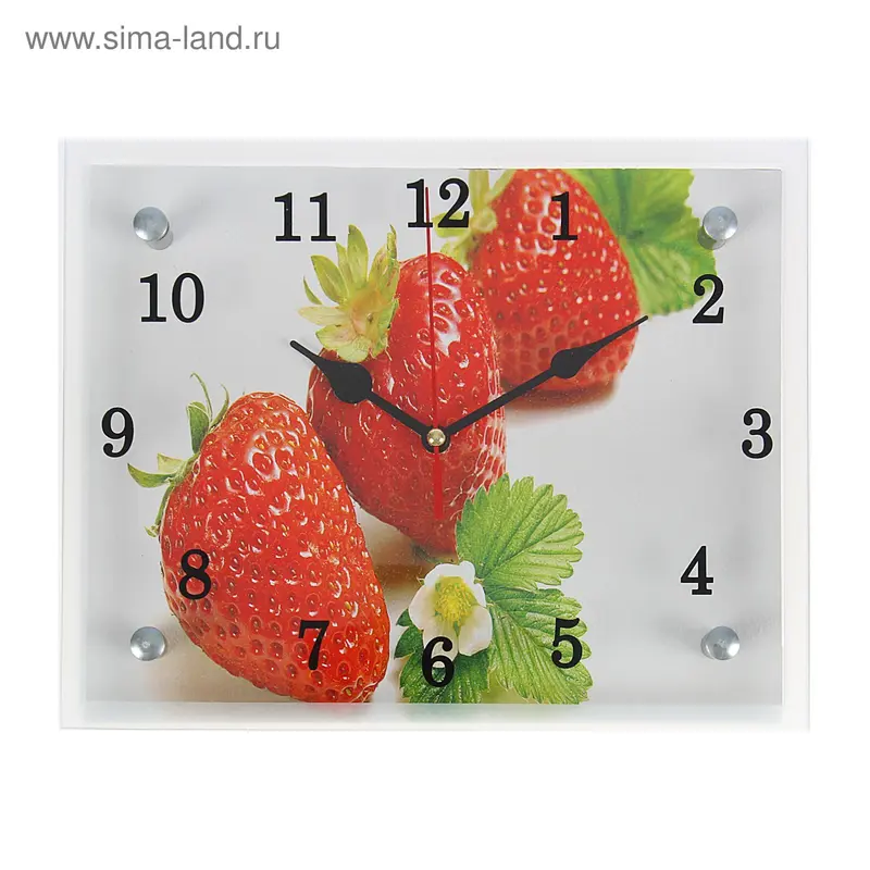 Часы настенные, серия: Кухня, "Клубника", 20х25 см, микс