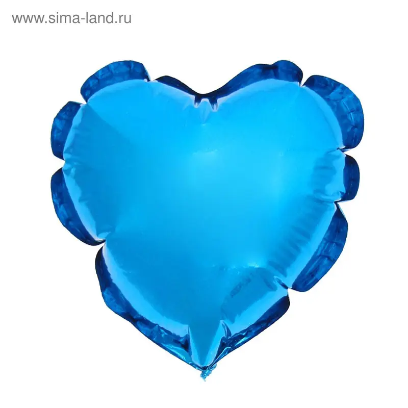 Шар фольгированный Сердце 4" Металл Синий б/рис ФМ