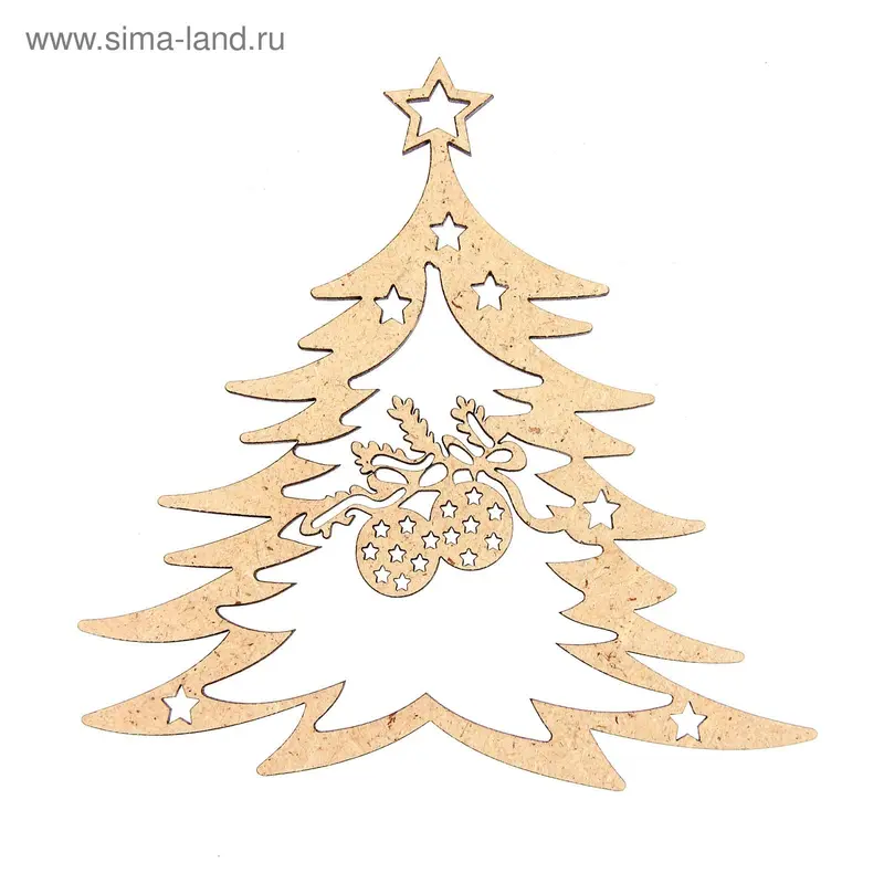Бирка из МДФ "Ёлочка с шариками"