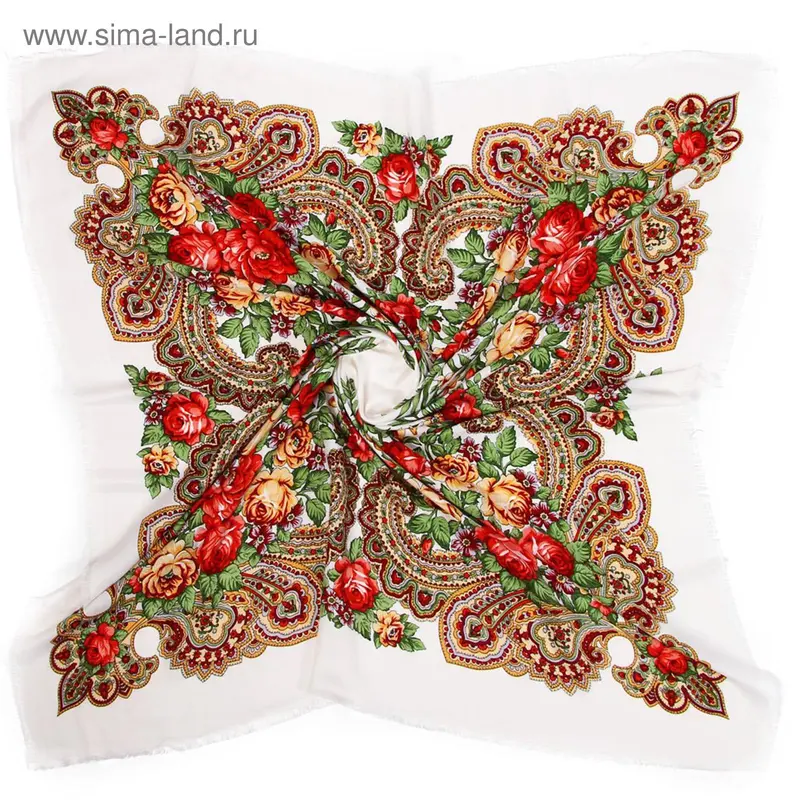 Платок с печатным рисунком 90*90 цвет 5 PL.L-Pr