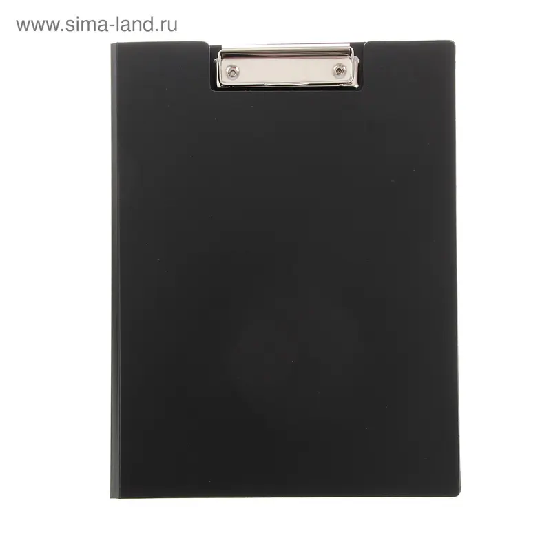 Папка-планшет с зажимом А4, пластиковая BASIC, 1.2 мм, с внутренним карманом, чёрная