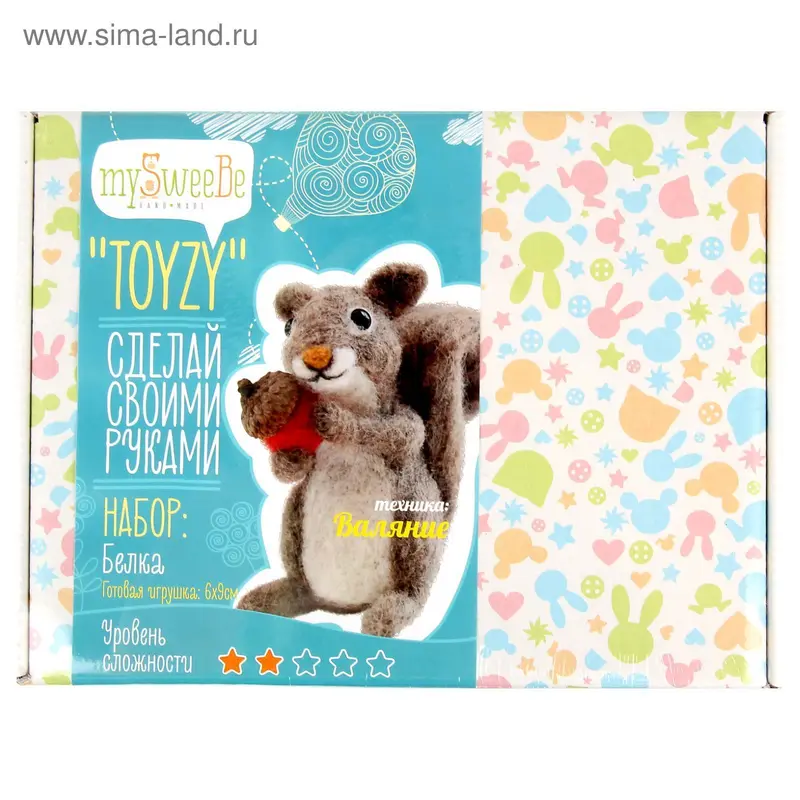 Набор для создания игрушки "Белочка" техника валяние TZ-F013