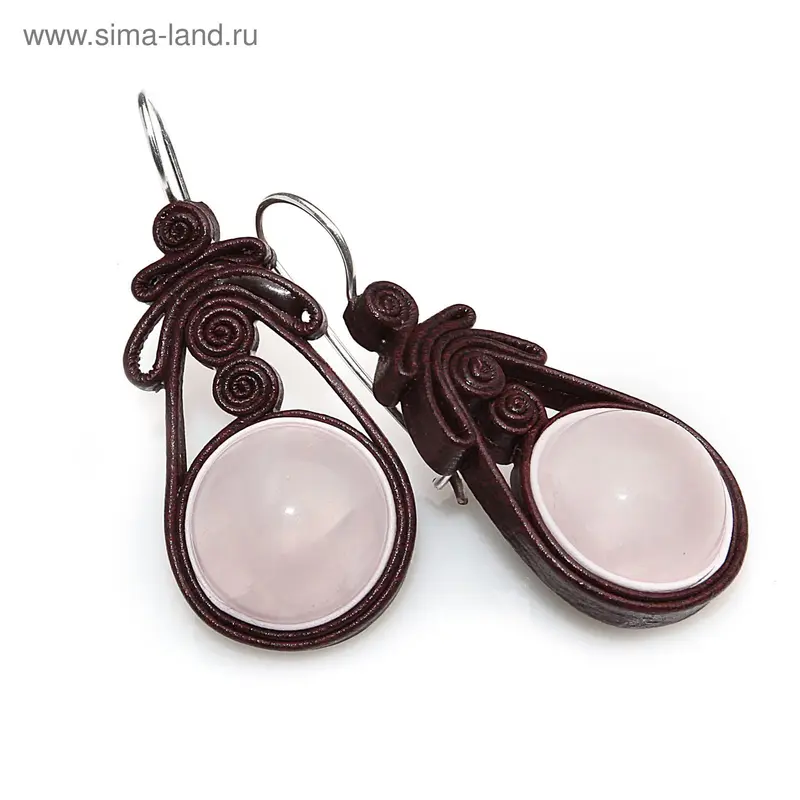 Серьги «Кварц розовый»