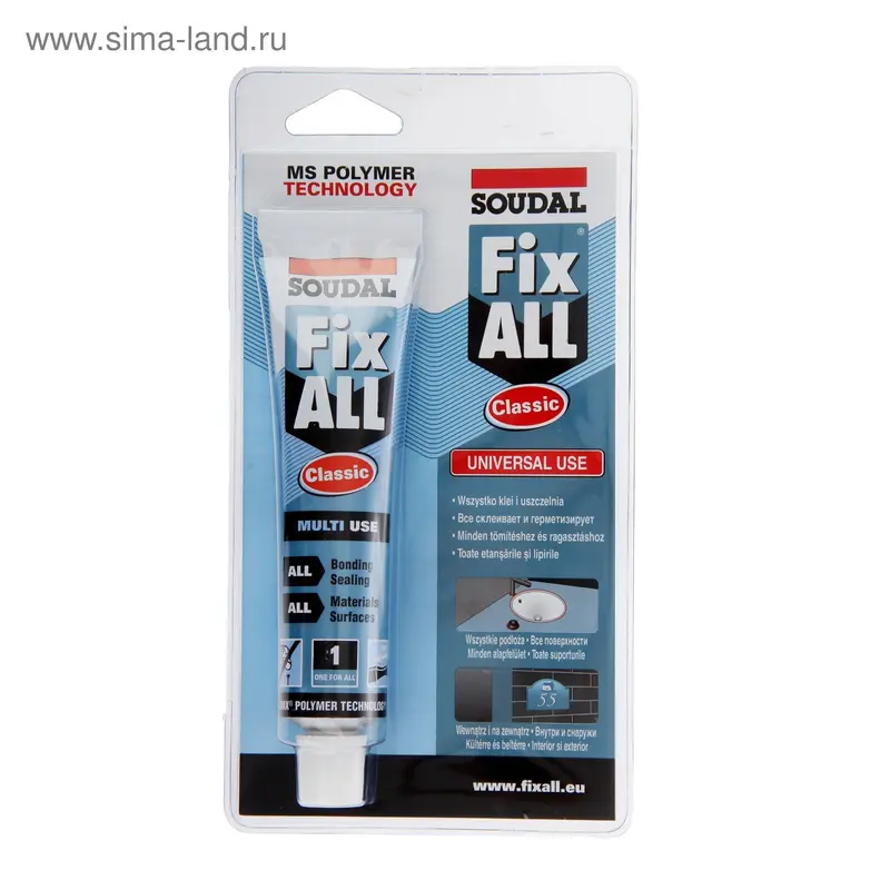 Герметик-клей Soudal Fix All, белый, 80 мл