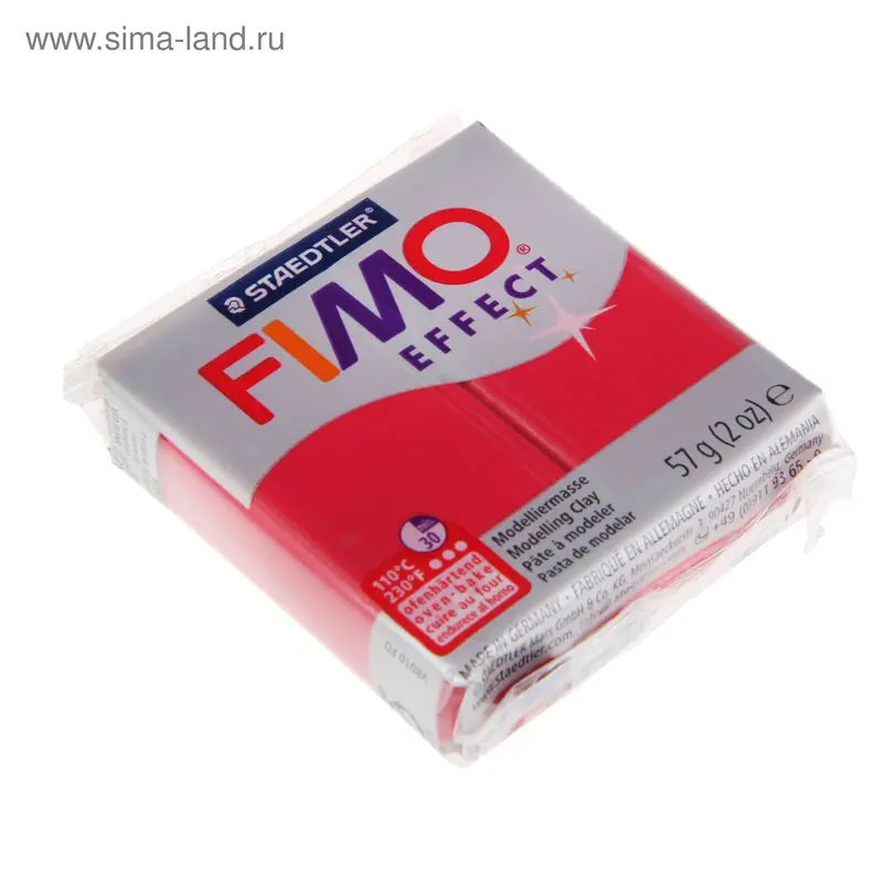 Пластика - полимерная глина 57г FIMO effect, рубиновый металлик