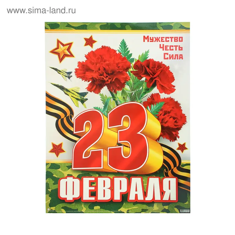 Плакат "С 23 февраля" самолеты