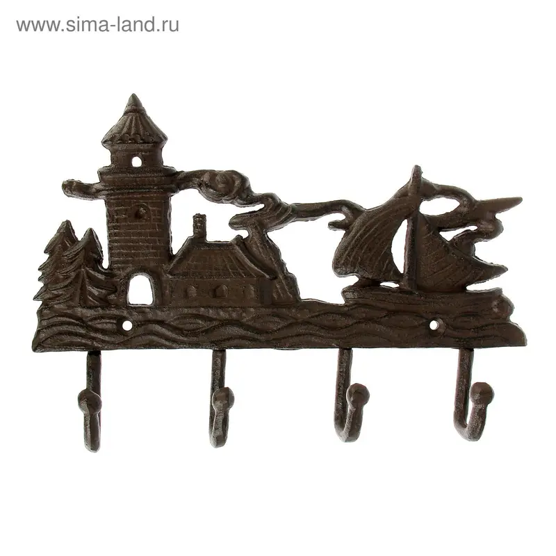 Крючки декоративные металл "Домик у моря" 23,5х17х3,5 см
