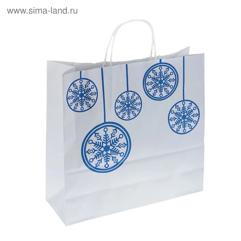 Пакет крафт "Шарики синие", 32 х 32 х 12 см